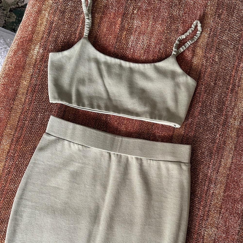 FashionNova Olive Green Skirt Set